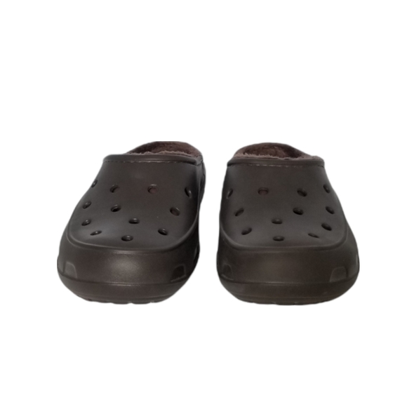 NWOT Croc Sandals Lined Dark Brown - Picture 2 of 7